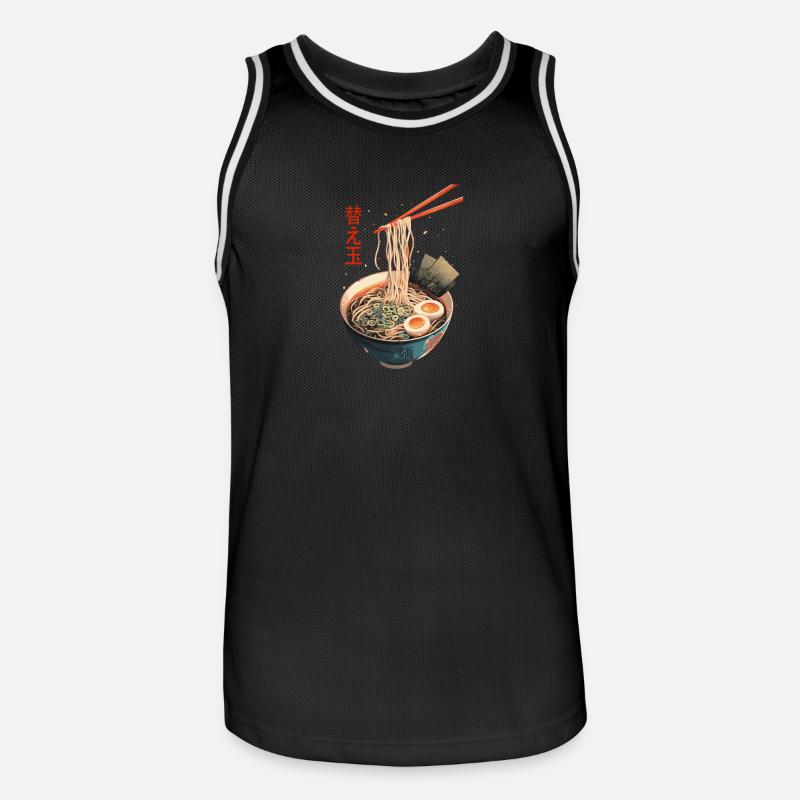 Authentische Ramen-Schalen-Kunst Authentic Ramen - Männer Basketball-Trikot - Schwarz/Weiß
