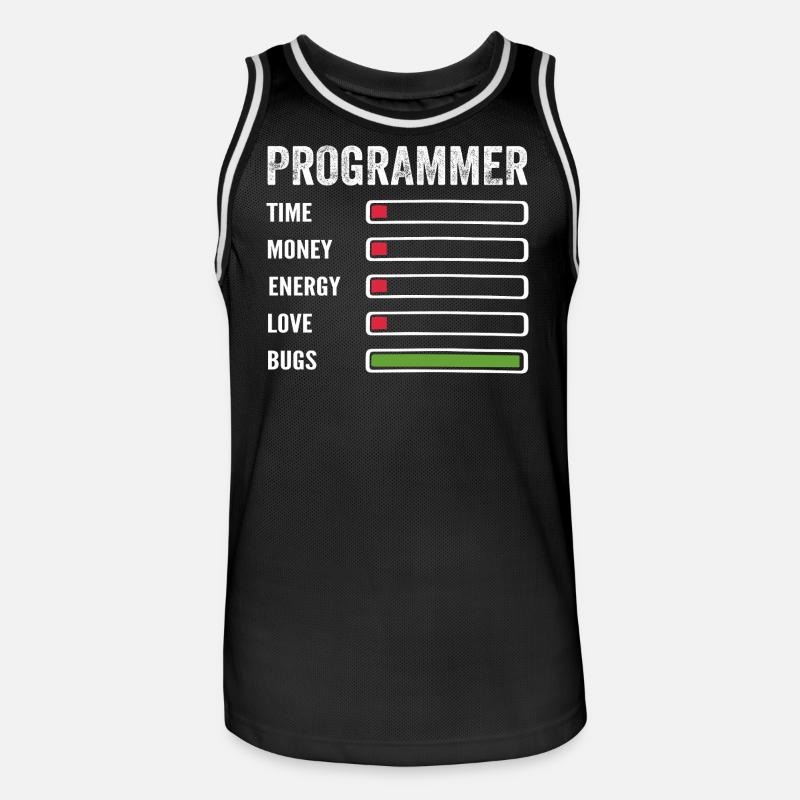 développeur humour programmeur codeur code - Maillot de basket Homme - noir/blanc