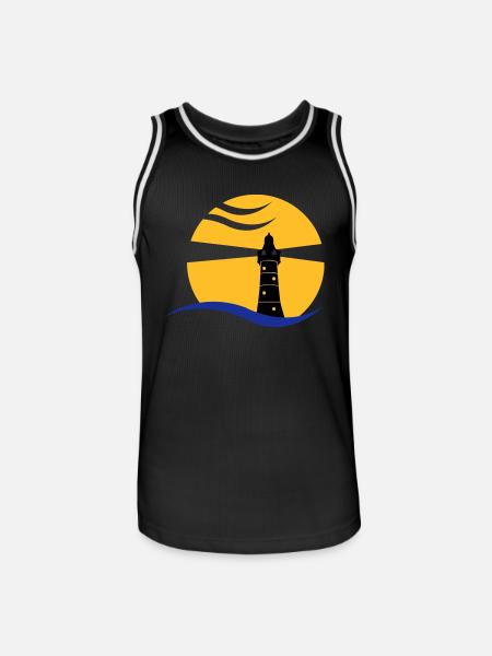 leuchtturm_02 - Männer Basketball-Trikot - Schwarz/Weiß