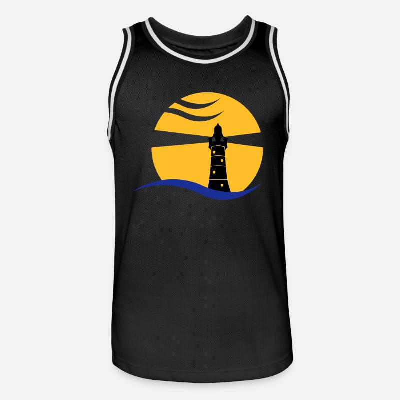 leuchtturm_02 - Maillot de basket Homme - noir/blanc