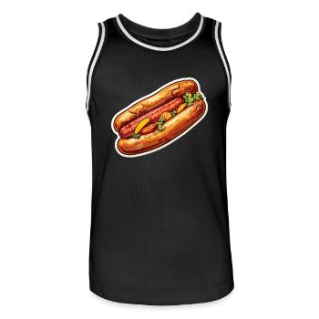 Bratwurst en chignon - Maillot de basket Homme - noir/blanc - Devant - AI Model Male 185 dark (185cm)