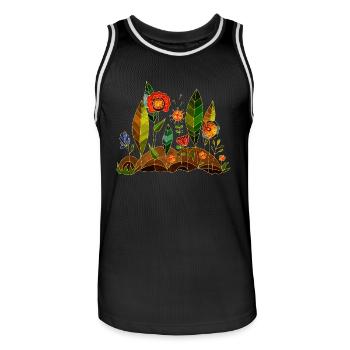 Blumen - Männer Basketball-Trikot - Schwarz/Weiß - Vorne - AI Model Male 185 dark (185cm)