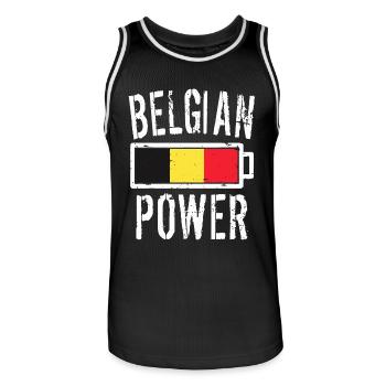 Belgique Belgian Power Graphic - Maillot de basket Homme - noir/blanc - Devant - AI Model Male 185 dark (185cm)