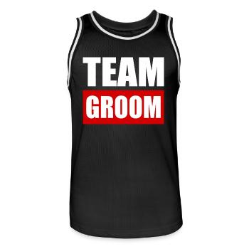 Team groom - Maillot de basket Homme - noir/blanc - Devant - AI Model Male 185 dark (185cm)