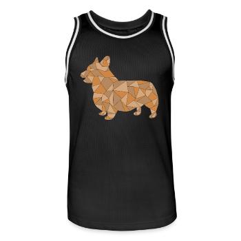 CORGI geometrisch - Männer Basketball-Trikot - Schwarz/Weiß - Vorne - AI Model Male 185 dark (185cm)