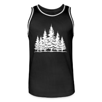 Wald Bäume - Männer Basketball-Trikot - Schwarz/Weiß - Vorne - AI Model Male 185 dark (185cm)