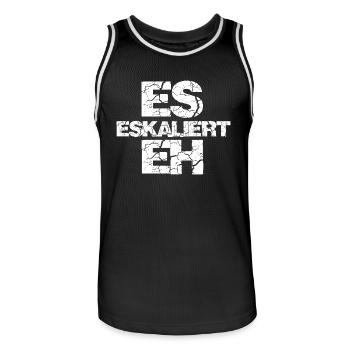 Es eskaliert eh - Männer Basketball-Trikot - Schwarz/Weiß - Vorne - AI Model Male 185 dark (185cm)