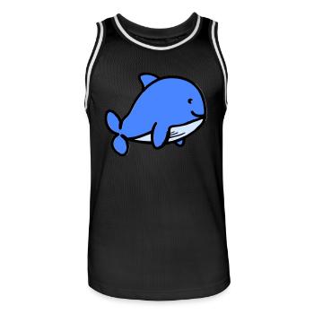 Baby Whale Comic - Men's Basketball Jersey - black/white - Front - AI Model Male 185 dark (185cm)