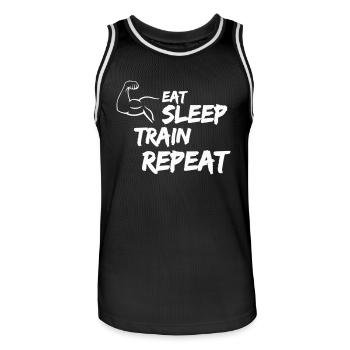 Manger Dormir Train Répéter - Maillot de basket Homme - noir/blanc - Devant - AI Model Male 185 dark (185cm)