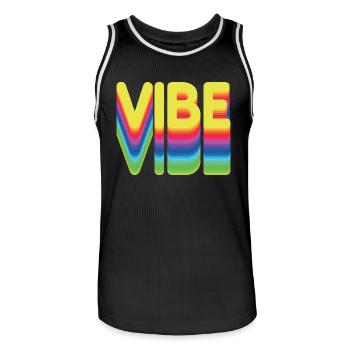 Nur gute Vibes - retro style - Männer Basketball-Trikot - Schwarz/Weiß - Vorne - AI Model Male 185 dark (185cm)