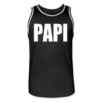 Papi - Maillot de basket Homme - noir/blanc - Devant - AI Model Male 185 dark (185cm)