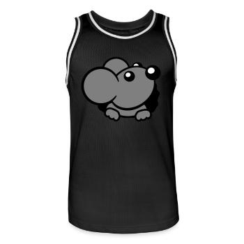 Maus Wand Loch Mauseloch Guckt Süß Lustig Comic - Männer Basketball-Trikot - Schwarz/Weiß - Vorne - AI Model Male 185 dark (185cm)