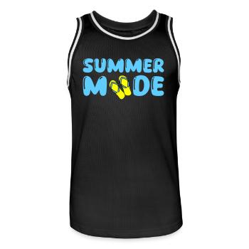Summer Mode - Men's Basketball Jersey - black/white - Front - AI Model Male 185 dark (185cm)