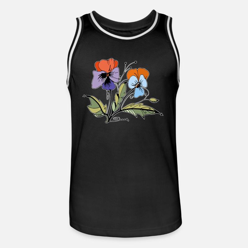 Flowers - Men's Basketball Jersey - black/white
