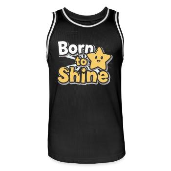 Born to Shine – Strahlender Stern - Männer Basketball-Trikot - Schwarz/Weiß - Vorne - AI Model Male 185 dark (185cm)