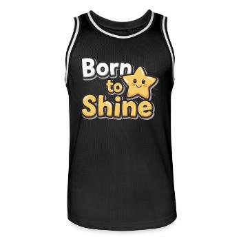 Born to Shine – Strahlender Stern - Männer Basketball-Trikot - Schwarz/Weiß - Vorne - AI Model Male 185 dark (185cm)
