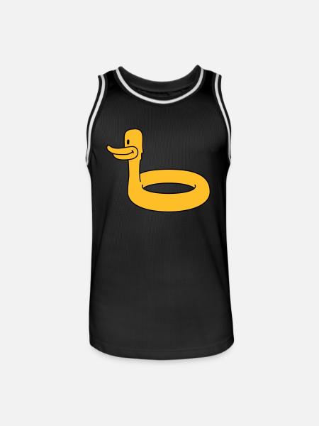 Duck Swimming Ring - Men's Basketball Jersey - black/white