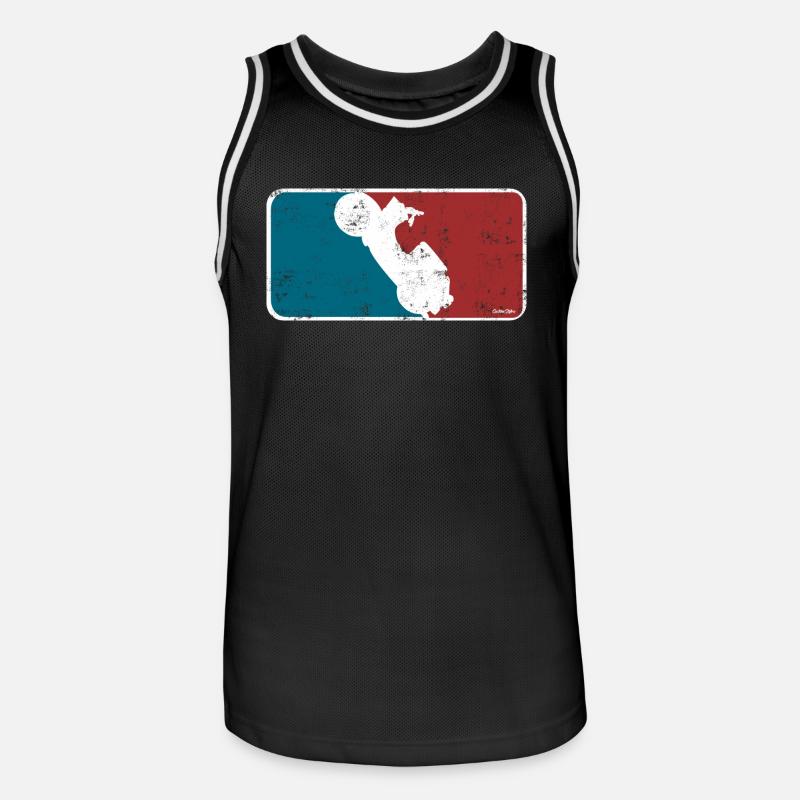 Simson Schwalbe Baseballdesign Logo - Männer Basketball-Trikot - Schwarz/Weiß