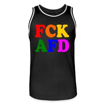 Fck afd - Männer Basketball-Trikot - Schwarz/Weiß - Vorne - AI Model Male 185 dark (185cm)