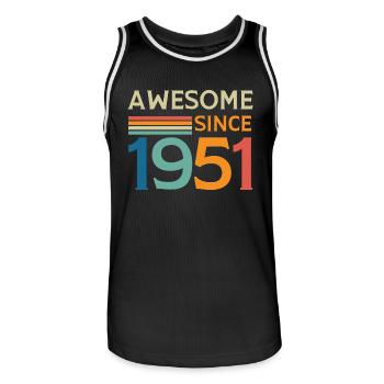 Großartig seit 1951 - Männer Basketball-Trikot - Schwarz/Weiß - Vorne - AI Model Male 185 dark (185cm)