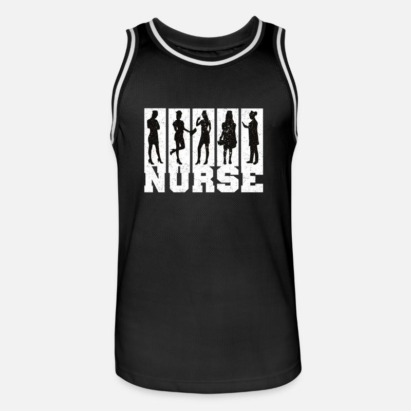 Nurse Krankenschwester Spruch Statement Beruf - Männer Basketball-Trikot - Schwarz/Weiß