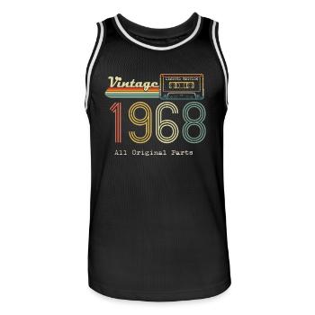 1968 Original 1968 Vintage Vintage rétro anniversa - Maillot de basket Homme - noir/blanc - Devant - AI Model Male 185 dark (185cm)
