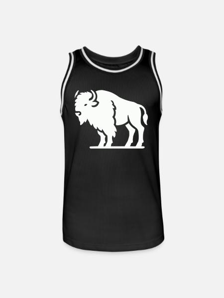 Bison Animal - Men's Basketball Jersey - black/white