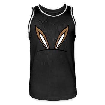 Hase Hasenohren Loch versteckt Tasche lustig süß - Männer Basketball-Trikot - Schwarz/Weiß - Vorne - AI Model Male 185 dark (185cm)