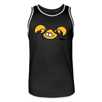 Crab (3c) - Men's Basketball Jersey - black/white - Front - AI Model Male 185 dark (185cm)