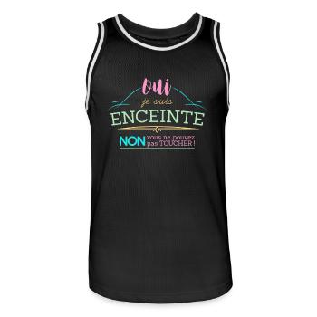 Oui je suis enceinte - Maillot de basket Homme - noir/blanc - Devant - AI Model Male 185 dark (185cm)