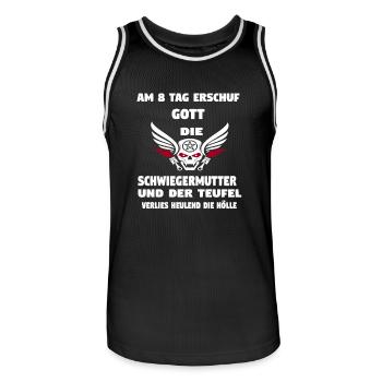 Schwiegermutte - Männer Basketball-Trikot - Schwarz/Weiß - Vorne - AI Model Male 185 dark (185cm)