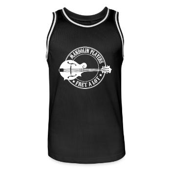 mandolin player - Men's Basketball Jersey - black/white - Front - AI Model Male 185 dark (185cm)