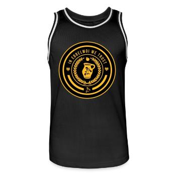Bembel - Frankfurt - Ebbelwoi - Men's Basketball Jersey - black/white - Front - AI Model Male 185 dark (185cm)