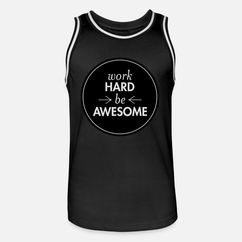 Work Hard - Be Awesome - Männer Basketball-Trikot - Schwarz/Weiß