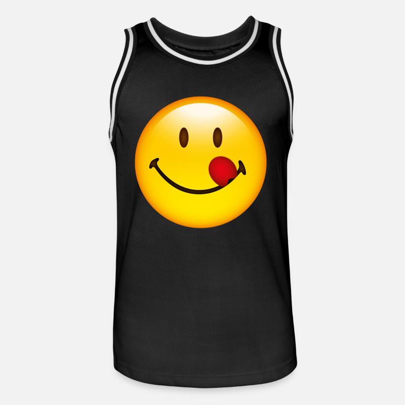Smiley Taste - Maglia da basket per uomo - nero/bianco
