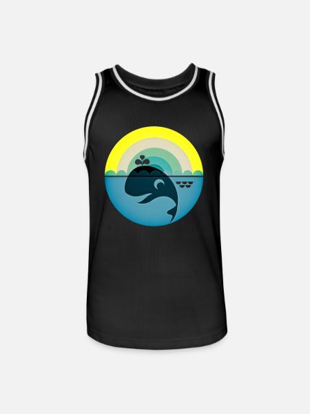 Whale - Men's Basketball Jersey - black/white