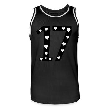 17 Geburtstag mit Herz - Männer Basketball-Trikot - Schwarz/Weiß - Vorne - AI Model Male 185 dark (185cm)