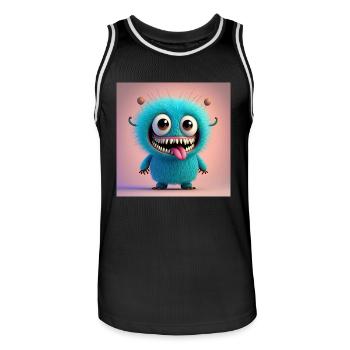 Happy Halloween cute monster scary funny spooky - Men's Basketball Jersey - black/white - Front - AI Model Male 185 dark (185cm)