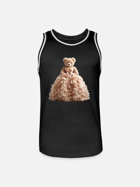 Teddybär im Brautkleid - Männer Basketball-Trikot - Schwarz/Weiß