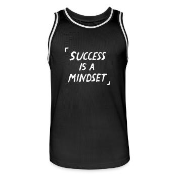 Success Is A Mindset Quote - Men's Basketball Jersey - black/white - Front - AI Model Male 185 dark (185cm)