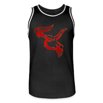 Tête de taureau tête Logo Steak Beast Gym corne - Maillot de basket Homme - noir/blanc - Devant - AI Model Male 185 dark (185cm)