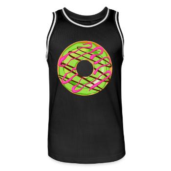 donut dessin dessert donuts gateau patisserie 1 - Maillot de basket Homme - noir/blanc - Devant - AI Model Male 185 dark (185cm)