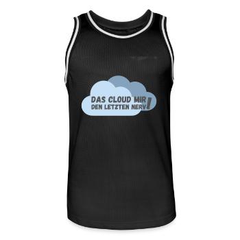 Das cloud mir den letzten Nerv - Männer Basketball-Trikot - Schwarz/Weiß - Vorne - AI Model Male 185 dark (185cm)