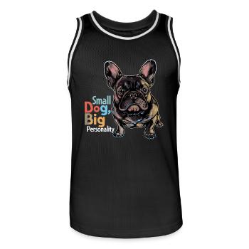 Cute french bulldog - Men's Basketball Jersey - black/white - Front - AI Model Male 185 dark (185cm)