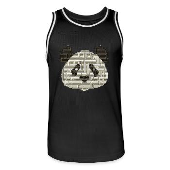 Laby-Panda - Men's Basketball Jersey - black/white - Front - AI Model Male 185 dark (185cm)