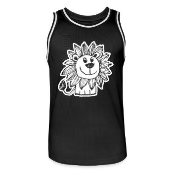 Lion Lion Head - Men's Basketball Jersey - black/white - Front - AI Model Male 185 dark (185cm)
