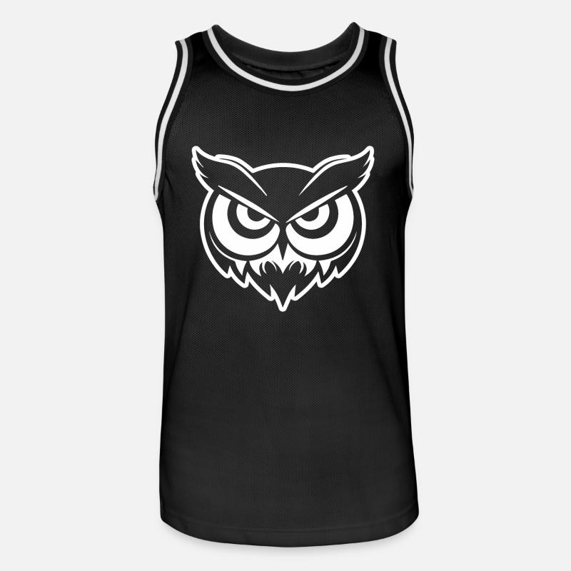 Eule Eulen Vogel - Männer Basketball-Trikot - Schwarz/Weiß