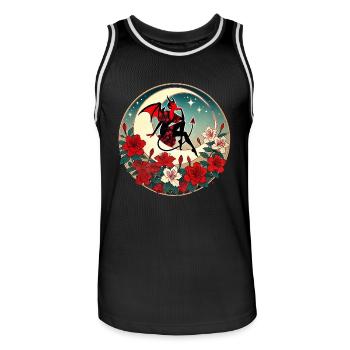 Pin-up diable - Maillot de basket Homme - noir/blanc - Devant - AI Model Male 185 dark (185cm)