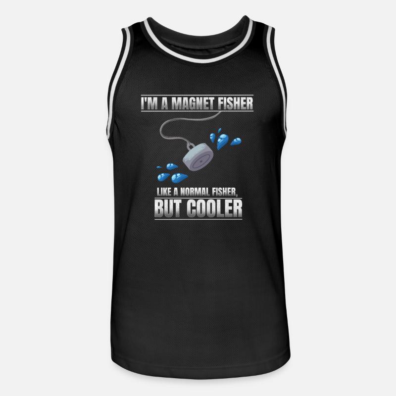 Ich bin ein Magnetfischer - Männer Basketball-Trikot - Schwarz/Weiß