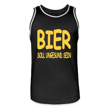 Bier - Männer Basketball-Trikot - Schwarz/Weiß - Vorne - AI Model Male 185 dark (185cm)